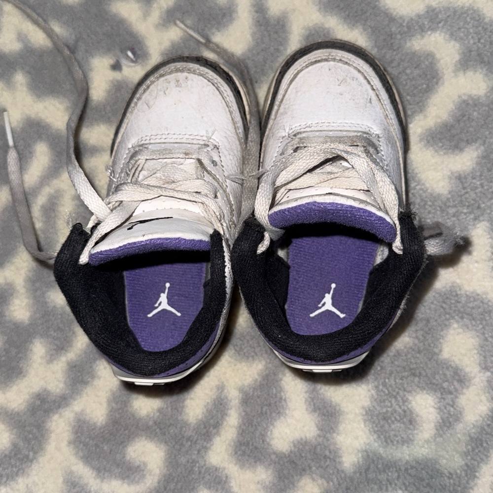 💜 Air Jordan GUC Toddlers Retro 3 Td 'Dark Iris' Sneakers💜 SIZE 6 - Picture 10 of 10